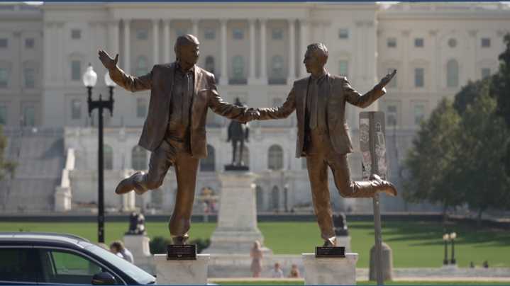 Trump-Epstein statue appears on National Mall in DC
