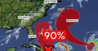 Hurricane Humberto strengthens in the Atlantic as another system develops