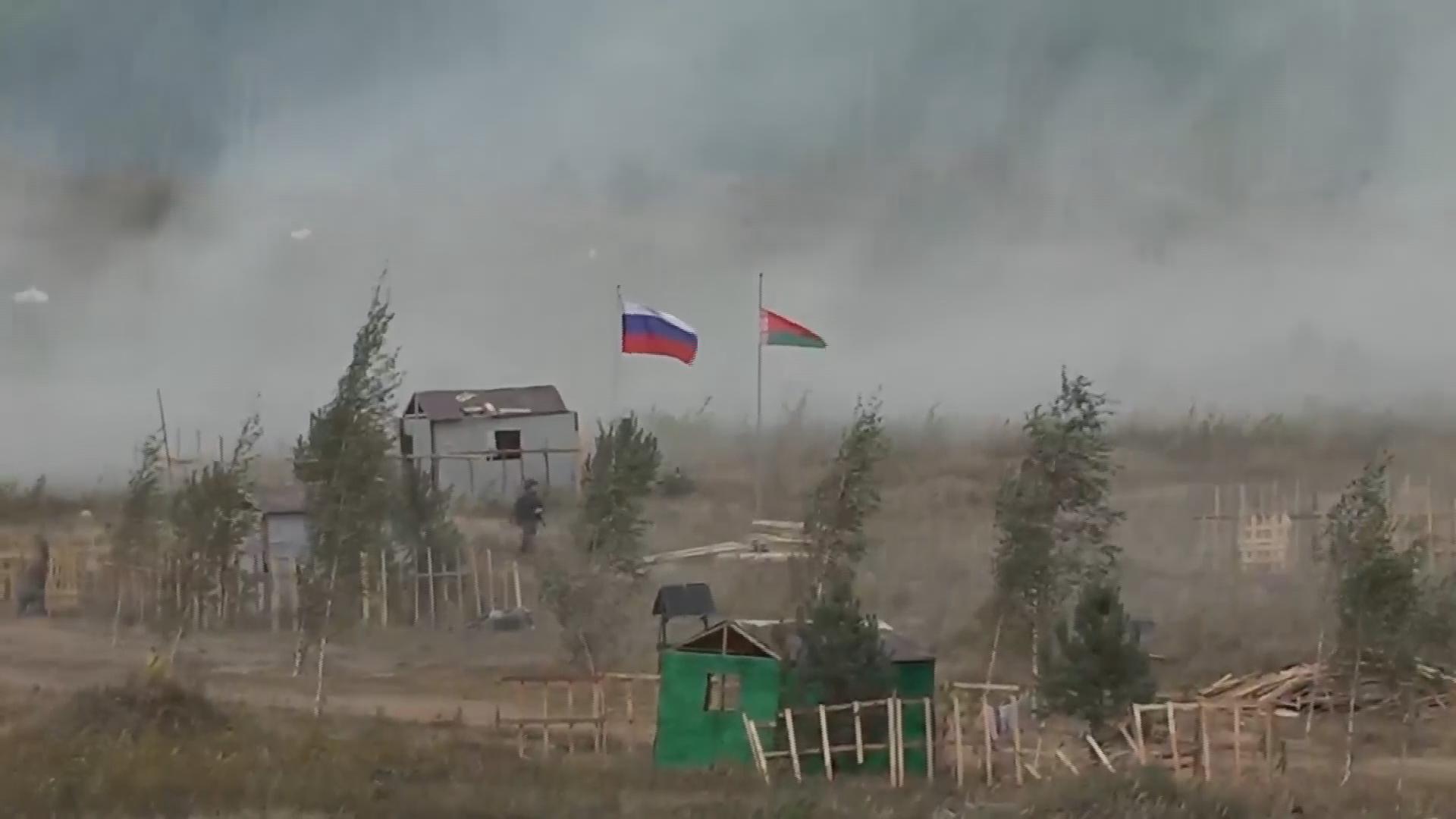 Joint Russia-Belarus military drills in Belarus involving thousands of troops