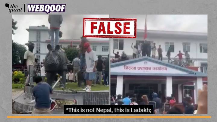 Unrelated Clip of Men Vandalising a Building Falsely Linked to Ladakh Protests