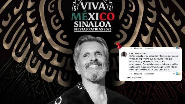 Ciudadanos rechazan el concierto de Miguel Bosé en el Grito de Culiacán