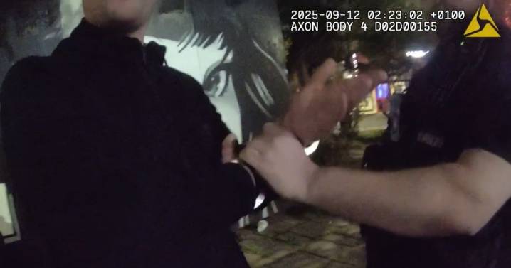 Moment suspects detained after man has hundreds of pounds stolen in city centre robbery