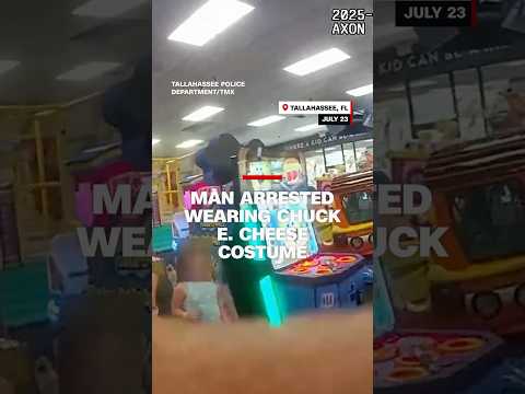 Man arrested wearing Chuck E. Cheese costume