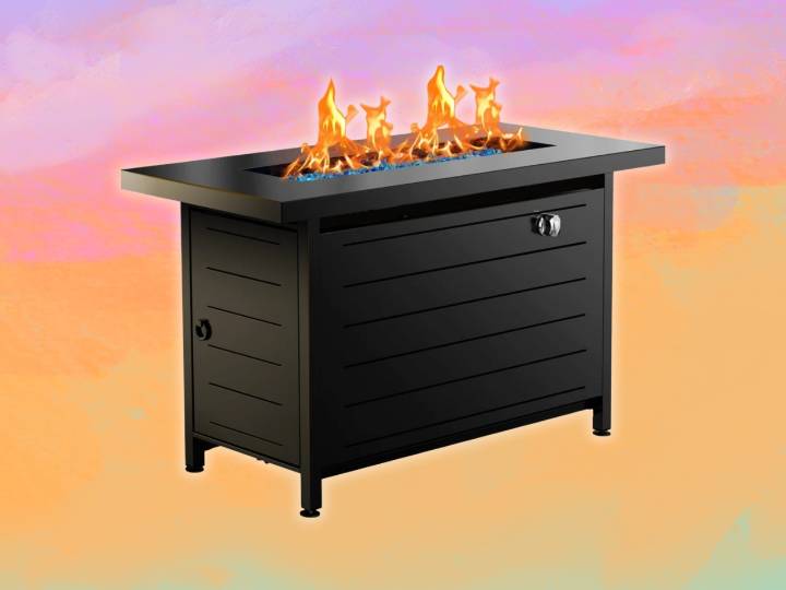 Latitude Run Laurean 25” H x 43” W Propane Fire Table on sale at Wayfair, plus free shipping