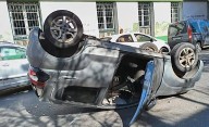 Choque y vuelco en pleno centro de La Plata