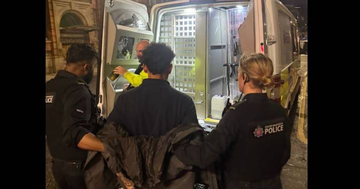 Police arrest man 'recovering from his run' on city centre bench