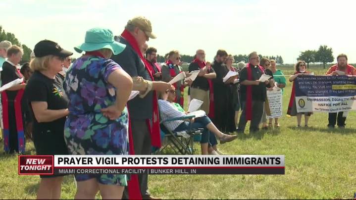 Picket signs and prayer outside so-called ‘Speedway Slammer’ days before first ICE detainees arrive