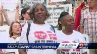 Residents in protest against plans to put grain terminal in the Lower 9th Ward