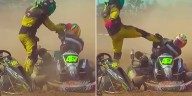 Un despiste durante una carrera de karting en Chaco terminó en una brutal pelea entre dos pilotos con golpes de puño y patadas