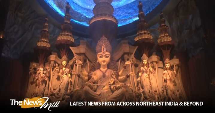 Chetla Agrani Durga Puja pandal showcases ‘Samudra Manthan’ theme with over 3 crore rudraksha