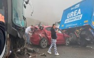 Choque en cadena por neblina en Perú: Varios heridos tras siniestro con 14 vehículos (+Video)