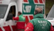 Dramático operativo en Retiro: se incendió el polígono de la Armada y volcó una ambulancia del SAME