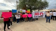 Protestan contra la presa en Puerta del Sol durante informe de Claudia Sheinbaum en Sonora
