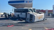Se estrella camión contra gasolinería; deja seis lesionados