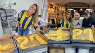 El fideo de 29,3 metros certificado ante escribana: un tributo a Angel Di María