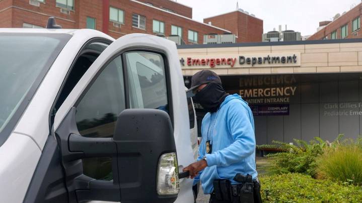 Protest outside Huntington Hospital after family says ICE detained man