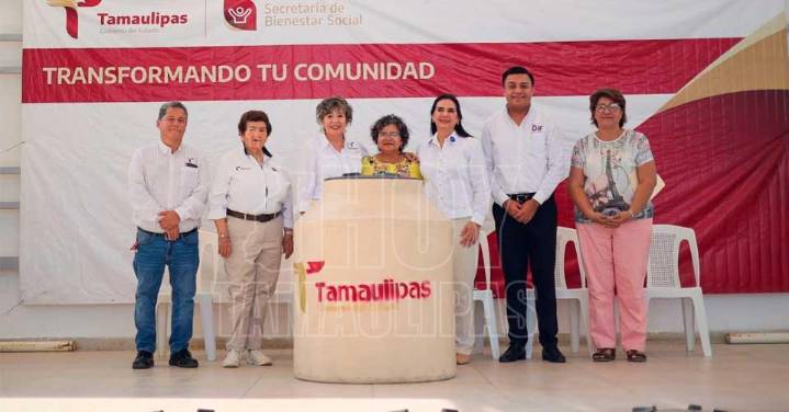 SEBIEN lleva tinacos y apoyo social a la zona sur de Tamaulipas