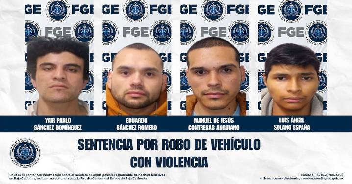 Sentencian a cuatro responsables de robo de vehículo con violencia