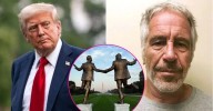 Donald Trump and Jeffrey Epstein Hold Hands in Giant 'Friendship Month' Statue Placed Across From Capitol: Shocking Photos