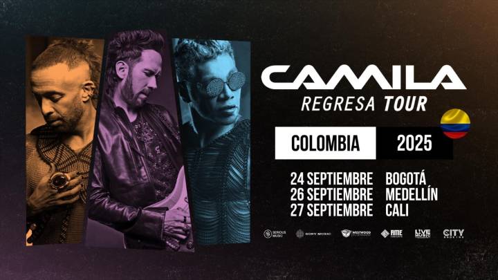 Camila regresa a Colombia: Mario Domm, Pablo Hurtado y Samo celebran 20 años de historia en el “REGRESA Tour” 2025