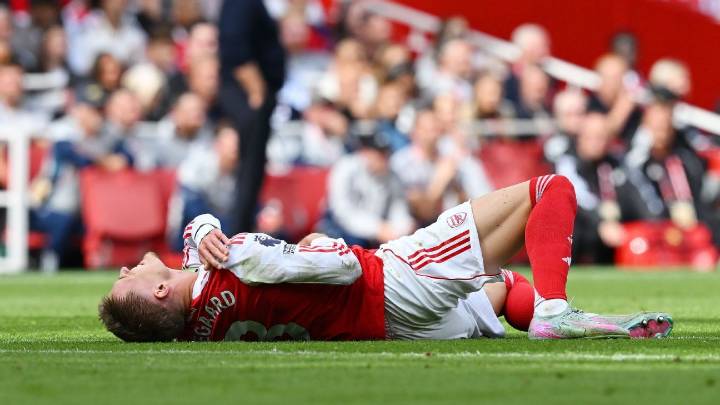 Arsenal's Ødegaard injured again after tackle from teammate