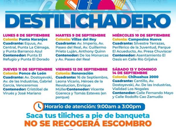 Llevarán Destilichadero a seis colonias la próxima semana