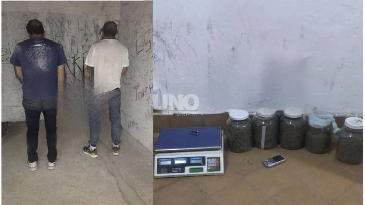 Una persecución finalizó con la aprehensión de dos hombres con drogas en su poder