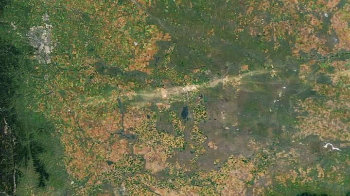 Storms leave 120-mile scar in Alberta visible from space (images)