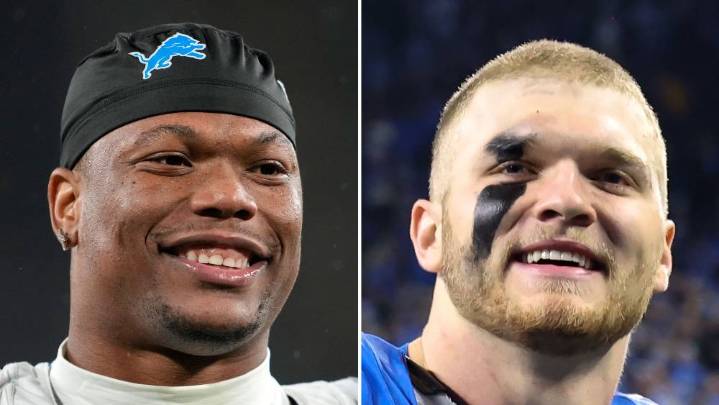 Lions’ David Montgomery Adorably Crashes Teammate Aidan Hutchinson’s Presser