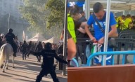 VIDEOS. Violencia en la Champions League: policías golpean a hinchas franceses y botan bandera de Palestina a la basura