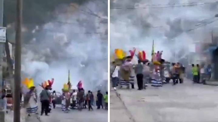 Caos en Jiutepec: pirotecnia explota en pleno brinco del chínelo y deja varios heridos
