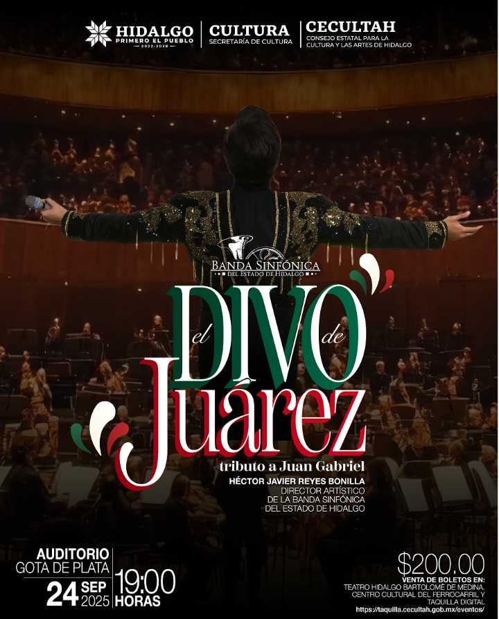 La Banda Sinfónica de Hidalgo rendirá homenaje al Divo de Juárez en el Gota de Plata