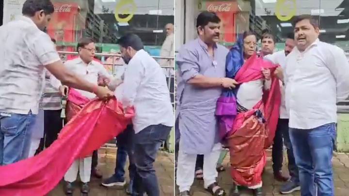 BJP workers force Congress worker to wear saree for posting morphed pic of PM