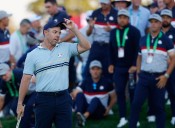 Rory McIlroy appears to make offensive gesture at US crowd as Grand Slam winner hails ‘great day’ for Europe