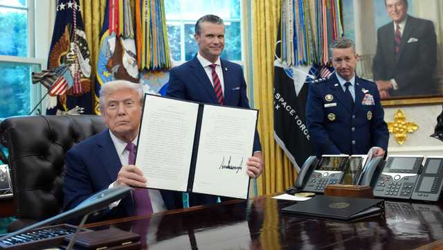 Trump signs order to rename Department of Defense to Department of War