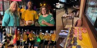 The Purdue-Notre Dame Navy Game Ball Run passes through North Liberty