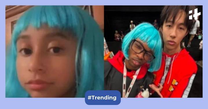 Celeste Rivas' blue wig photo matching D4vd's concert look goes viral