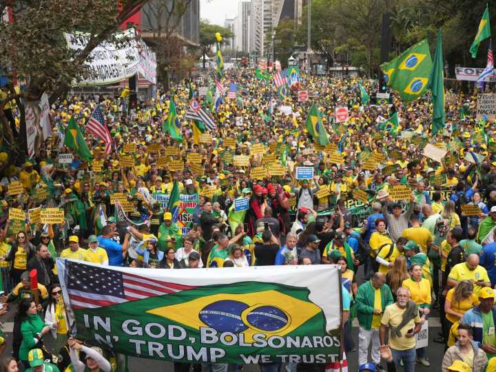 Huge crowds rally for Brazil’s Bolsonaro ahead of verdict in coup trial