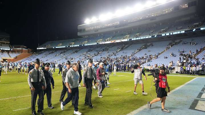 North Carolina fans leave Bill Belichick’s debut in droves amid TCU blowout