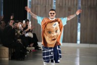 Moschino keeps irony alive on the Milan runway, nearly single