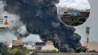Gran incendio consume una propiedad en el barrio Villacolombia, oriente de Cali; una nube de humo cubre la zona