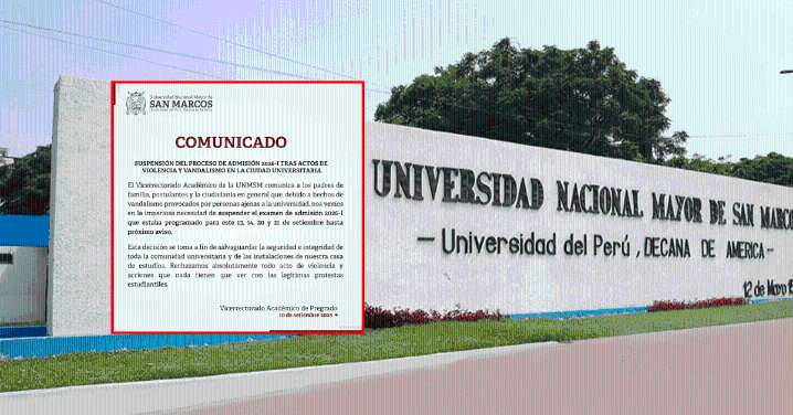 Universidad San Marcos suspende examen de admisión tras actos de violencia en la Ciudad Universitaria