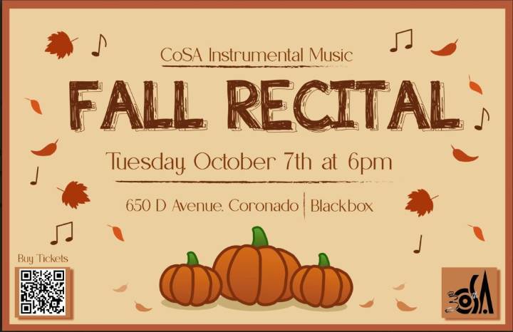 Tickets on sale for CoSA Instrumental Music fall recital