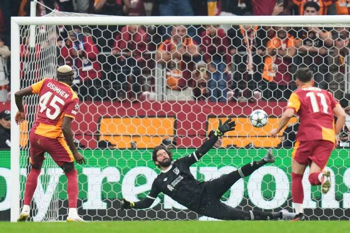 Liverpool goalkeeper Alisson injured in Champions League match at Galatasaray