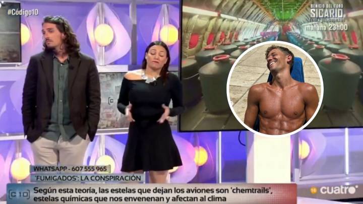 Javi Poves y Elisa Mouliaá 'compran' la teoría de Marcos Llorente de que nos fumigan con aviones desde el aire