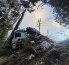 Un camión se despistó cerca del paso Cardenal Samoré en medio de intensas nevadas