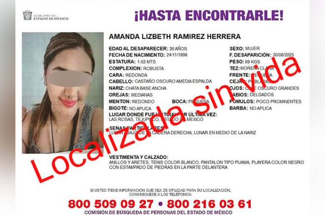 Localizan sin vida a maestra de 26 años desaparecida en Tejupilco