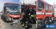 Microbús y carro de Bomberos colisionan en Conchalí: hay al menos ocho personas lesionadas
