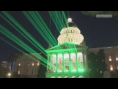 Laser beams light up Sacramento sky for California’s 175th birthday