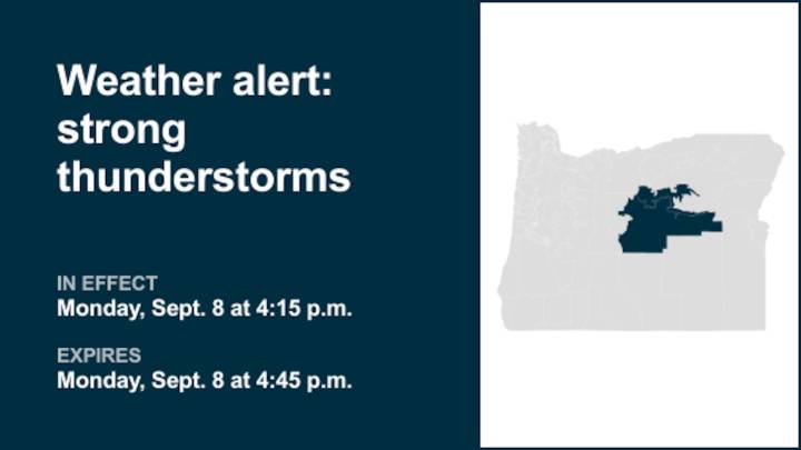 Update: Thunderstorms with pea-sized hail in John Day Basin and Ochoco